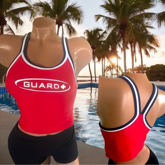 TYR Swimwear l GUARD Tankini l Red, White, & Blue l Racerback l M l EUC - Picture 3 of 11